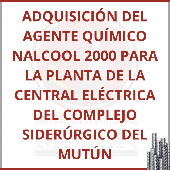 ADQUISICIÓN DEL AGENTE QUÍMICO NALCOOL 2000 PARA LA PLANTA CENTRAL ELÉCTRICA DEL COMPLEJO SIDERÚRGICO DEL MUTÚN  - Empresa Siderúrgica del Mutún