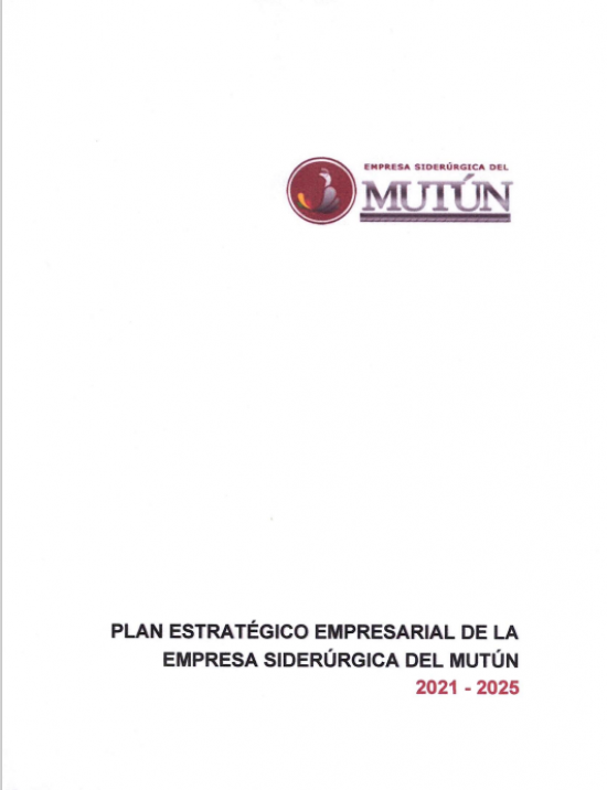 PLAN ESTRATÉGICO EMPRESARIAL DE LA EMPRESA SIDERÚRGICA DEL MUTÚN 2021-2025  - Empresa Siderúrgica del Mutún