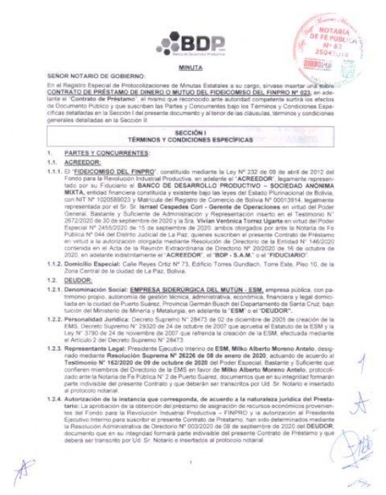 La ESM avanza a la industrialización del Mutún
